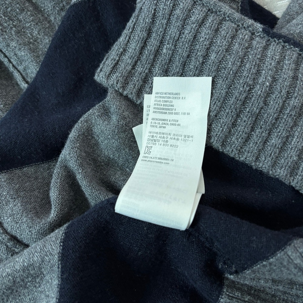 Abercrombie & Fitch Womens size Medium Y2K Shawl Collar Striped Cardigan Sweater - Picture 6 of 10